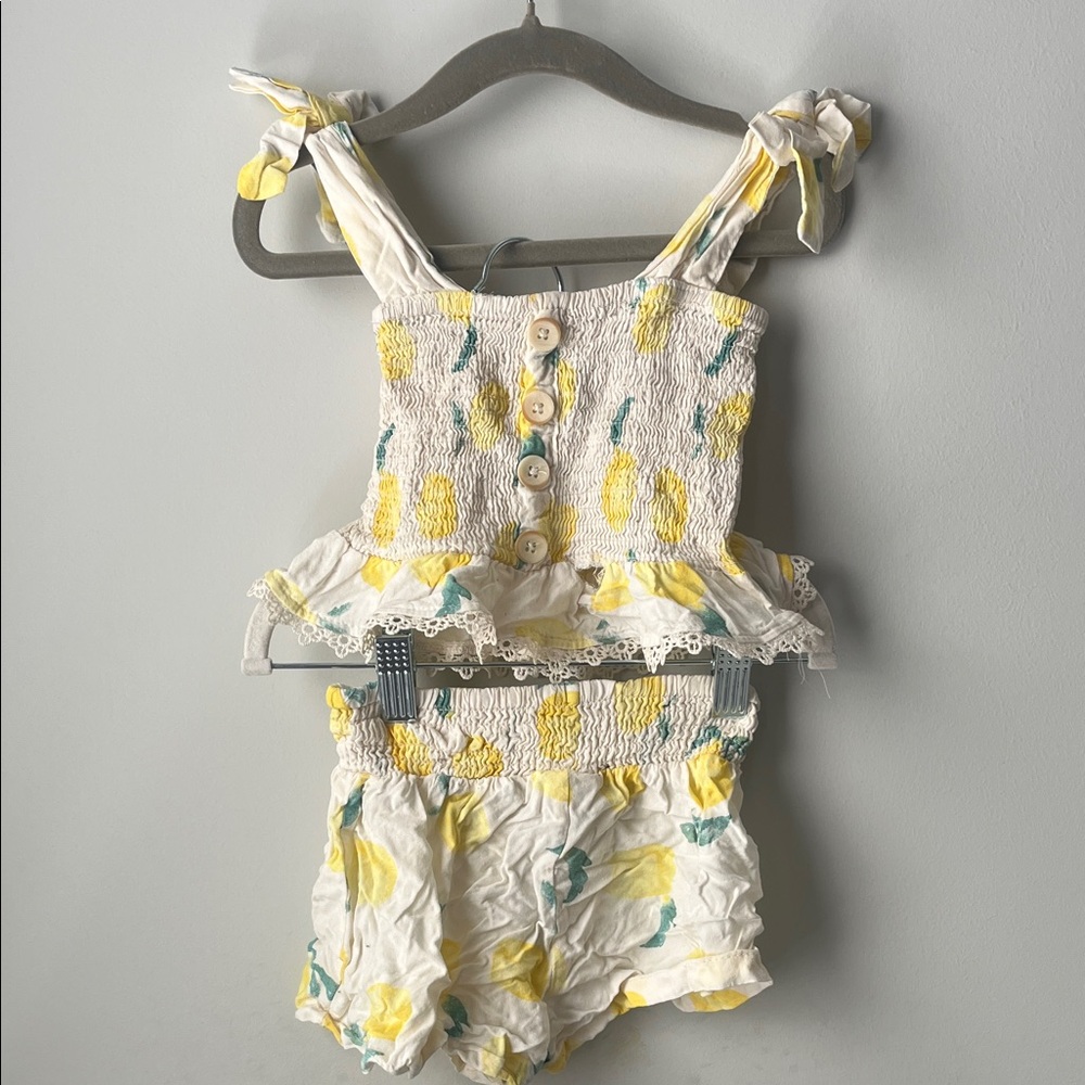 Jessica Simpson Lemon Smocked Top and Shorts Set